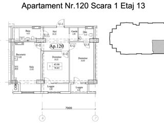 Apartament cu 3 camere, 79 m², Botanica, Chișinău