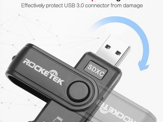 Rocketek USB 3.0 Card Reader USB, Картридер Micro SD, USB 3.0 Hub, USB концентратор foto 8