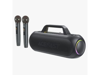 Set audio pentru karaoke cu doua microfoane AceFast K1 , negru foto 3