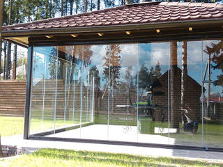 Sticla glisanta pentru terase, foisoare, balcoane, pereti despartitori cu usi la oficii/camere foto 2