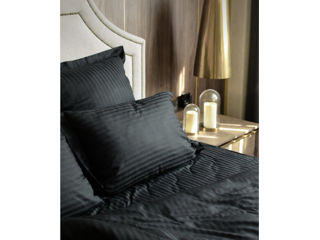 Стильная мужская коллекция чёрного постельного белья, 100% хлопок- Сатин премиум foto 4
