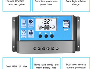 PWM DY2420DU 20А/40A Solar Panel Controller - Контроллер для солнечных панелей 24V 12V DC 20A - 40A foto 11