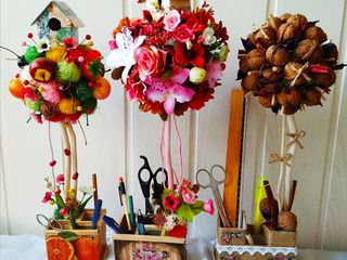 Композиции и букеты из искусственных цветов, букет невесты, букеты из конфет foto 10