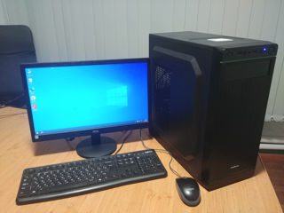 Bloc de sistem + Monitor Aoc !!! Pentium Gold  G5400, 8GB DDR4, SSD 256GB+ HDD 500GB.