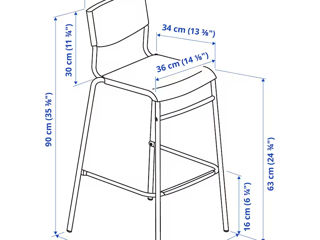 Set masă cu scaune de bar Ikea foto 7