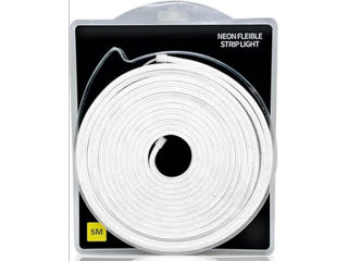 Неоновая светодиодная лента Холодного Белого цвета 5 метров Neon Flexible Strip Light