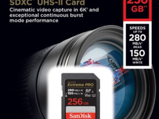 SanDisk 128 GB / 256 GB SDXC, Extreme Pro 200mb/s, Noi in cutie ! Originale ! Garanție! foto 3