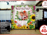 Fotopanou, fotostand cu banner, decoratiuni, decor pentru nunta, cumatri, zi de nastere, corporativ foto 1
