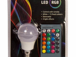 Becuri LED RGB cu telecomandă foto 3