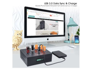 Sipolar A213P Industrial Super Speed 5Gbps 20 Ports Charger Hub USB3.0 & Data USB3.0 110W foto 5
