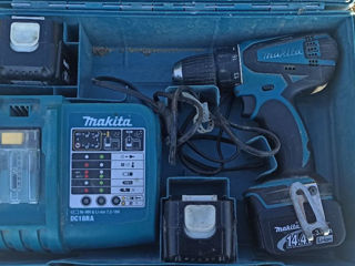 шуруповерт оригинальный Makita 14,4V + зарядка + 3 аккумулятор 3.0 Ah в кейсе foto 2