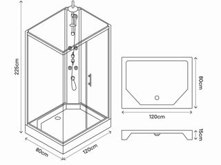 Duș cabină 80x120 cu hidromasaj foto 4