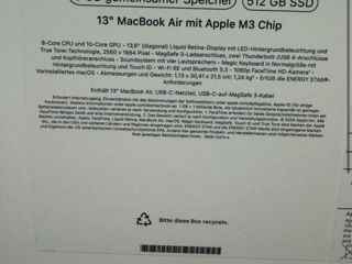 Vind Macbook Air 13 Procesor M3 2024 , 8/512Gb , Silver, Sigilat , Garantie 1 An foto 5