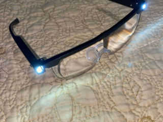 Ochelari de lupă cu lumină, Lupă iluminată cu LED p/u reparații electronice de ceasuri, citire etc.