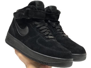 Nike Air Force 1 High Suede Black cu blana / с мехом