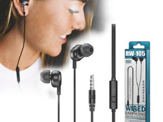 Remax music earphone RW-105 Black foto 1