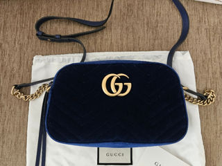 Gucci Marmont Velvet Camera Blue