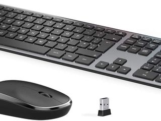 Tastatura si Mouse Wireless Keyboard Mouse Combo, UK Layout, for Computer, PC, Laptop, Desktop foto 1