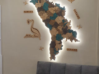 Панно из дерева "карта молдовы" / panou din lemn "harta moldovei" foto 2