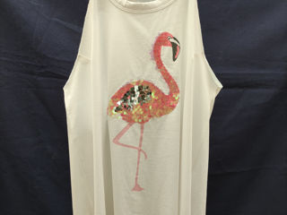 Женская футболка без рукавов с фламинго foto 1