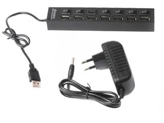USB HUB 7x 2.0 + Charger up to 2A