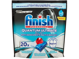 Detergent Pentru Masina De Spălat Vase Finish Quantum Ultimate, 20Spălari foto 1