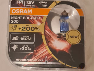 Set de becuri cu halogen Osram 64193 NB200 +200% H4 12V 60/55W. Absolut nou, sigilat.