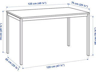 Set de masa si scaune Ikea Melltorp/Adde 125 cm Alb (1+4) foto 6