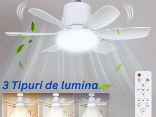 Ventilator de tavan si lumina LED 2 in 1 cu telecomanda foto 1