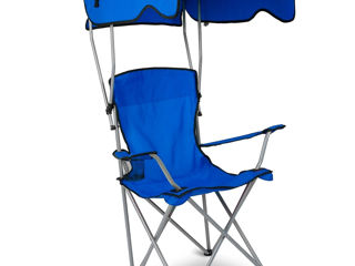 Scaun pliabil cu tent Kelsyus, 72x92x138 cm, albastru