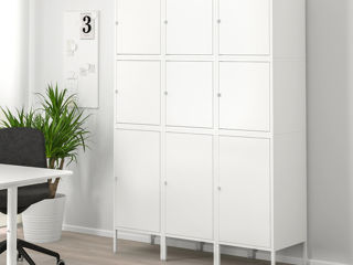 Dulap mare pentru depozitare în oficiu cu uși IKEA, alb