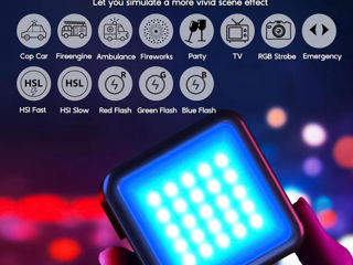 Lumină video LED RGB pentru fotografie - Panou portabil de iluminat pentru cameră foto 3