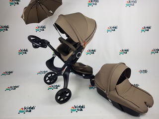 Новинка Новая детская коляска Dsland v8 модель 2в1 люлька прогулка коричневая аналог stokke foto 1