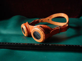 Piele naturala . Ochelari goggles . Очки Гогглы . Steampunk.. foto 4