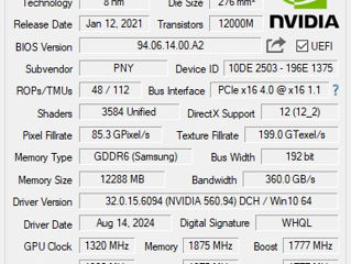 PNY XLR8 RTX 3060 12 GB foto 4