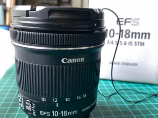 Obiectiv Canon EFS: 10 - 18mm, f4.5 - 5.6 - 5000 lei MDL foto 1