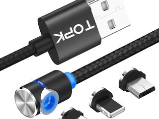 Cablu transfer de date alimentare magnetic type-c, micro usb, lightning multifunctionale