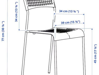 Set de masa si scaune Ikea Melltorp/Adde 125 cm Alb (1+4) foto 7