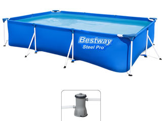 Vând piscina Bestway + cu pompă de filtrare 400x211x81cm 5700l  - livrăm, credităm !!! foto 6