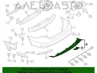 Губа заднего бампера Jetta 6 foto 2