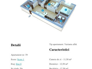 Apartament cu 2 camere, 63 m², Poșta Veche, Chișinău foto 5