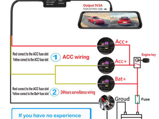 Кабель режима парковки для регистраторов micro USB,mini USB, Type C foto 4