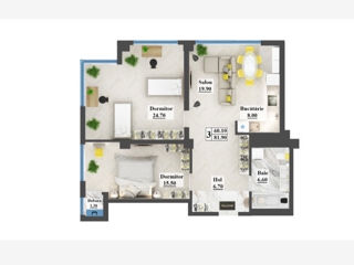 Apartament cu 2 camere, 80 m², Centru, Chișinău foto 2