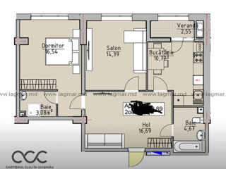 Apartament cu 2 camere, 65 m², Poșta Veche, Chișinău foto 3