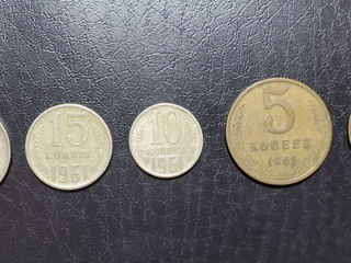 Комплект Монет СССР 20 15 10 5 3 Копейки На Подарок