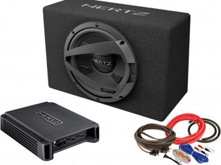 Pachet Subwoofer auto Hertz DBX 303  Amplificator Hertz HCP 2  Kit de cabluri complet foto 1