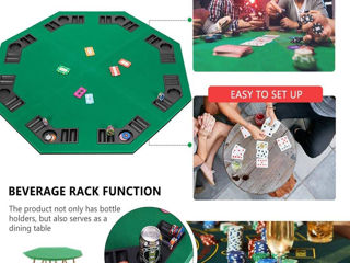 Vivohome складной восьмиугольный коврик для игры в покер foto 3