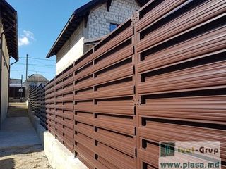 Gard tip jaluzele metalice.Жалюзийный забор в Молдове. foto 14