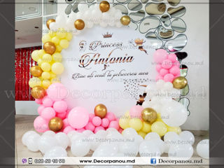 Foto panou , foto stand , banner ca decor cu baloane pentru nunta , cumetrie , zi de nastere , botez foto 8
