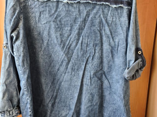 Большого размера джинсовые тонкие рубашки foto 3